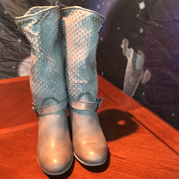 Felmini gray leather heel boots size 39 - Picture 2 of 16